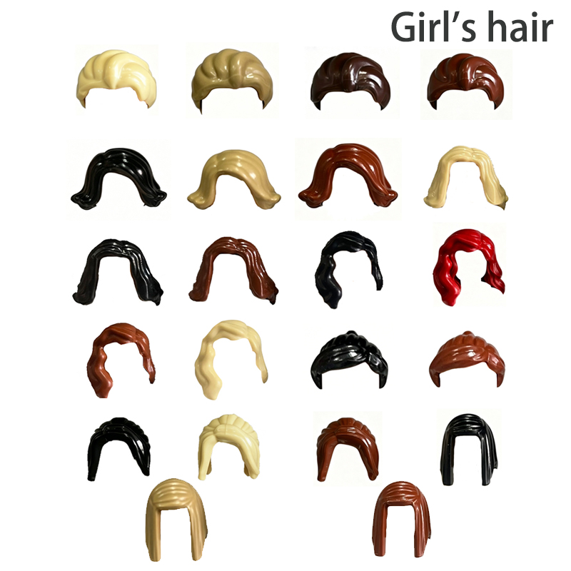 Lego Set City - MOC City Bausteine Charakterfrisuren Lockiges Haar