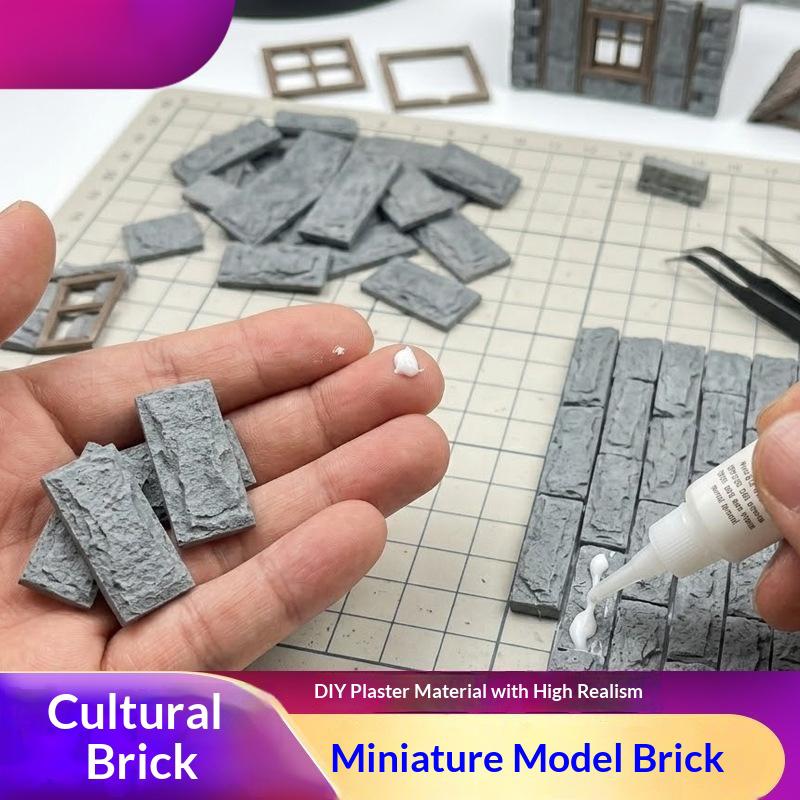 Model Kit Diorama - (BF06) 10 Stück Miniatur-Maßstabsziehige Ziegelsteine für