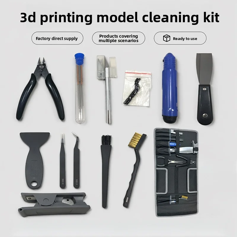 Model Kit Tweezers - 3D-Drucker-Modell-Reinigungswerkzeug-Set Edelstahl-Spatel Pinzette Bohrer DIY-Modell-Trimm- und