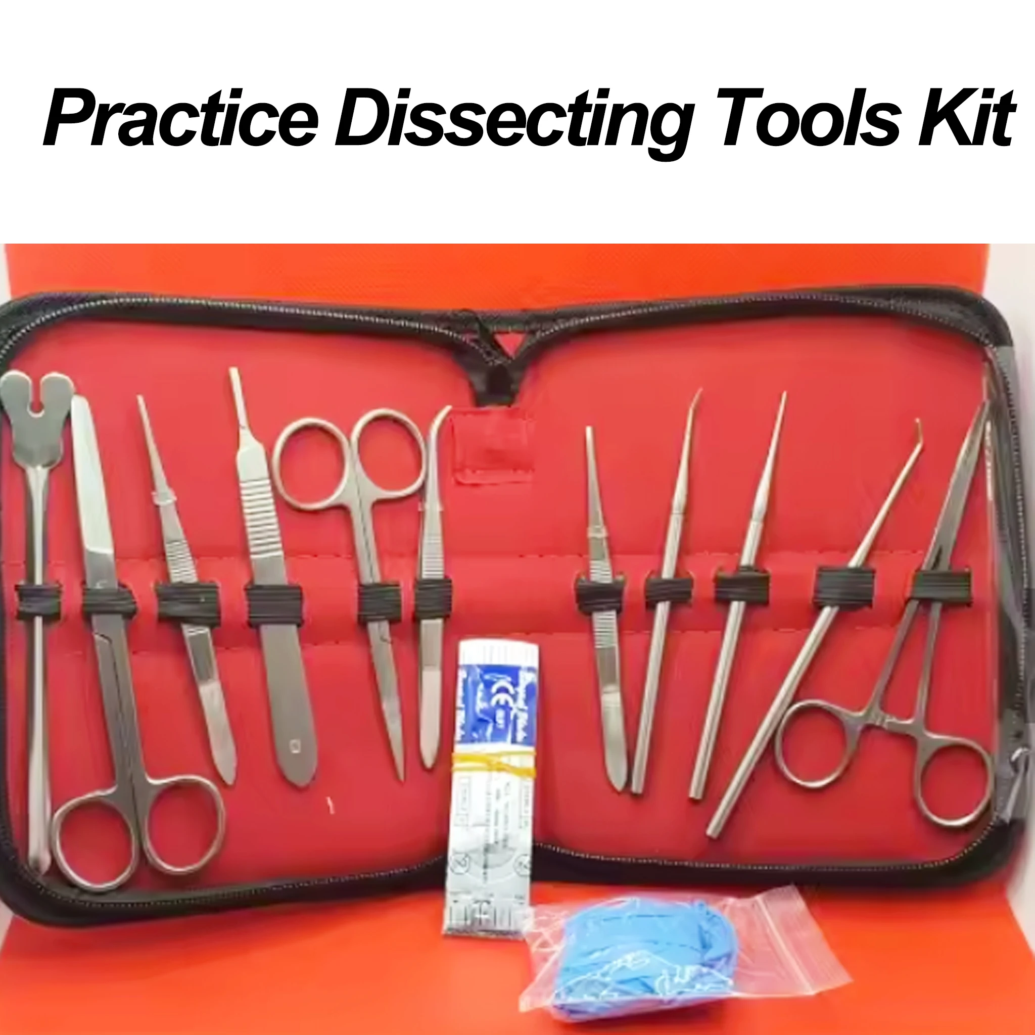 Model Kit Tweezers - Medizinisches Silikon-Nahtset für Studenten, Nahtübungsmodell, Edelstahlsonde,