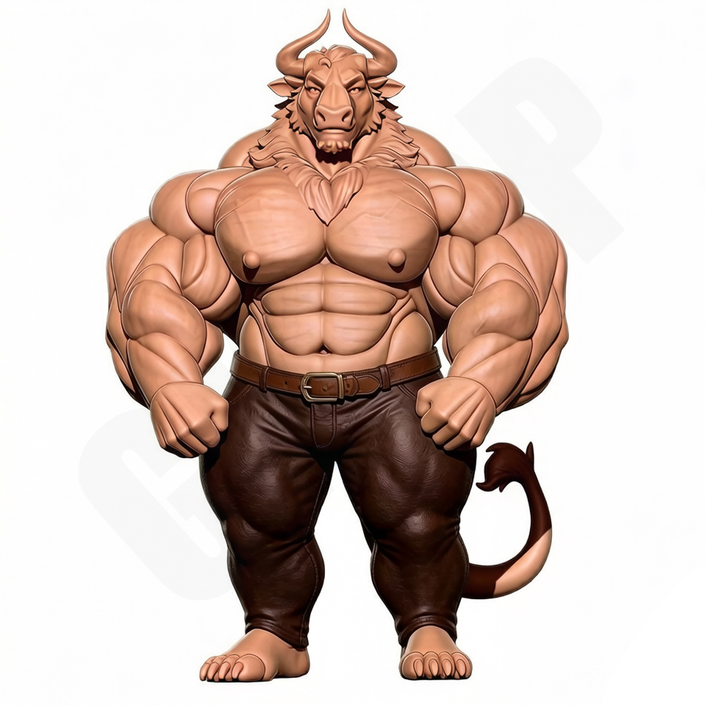 Model Kit Diorama - Hunky Fitness Muscle Bull, Maßstab 1:24,