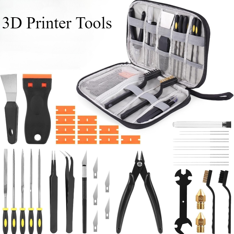 Model Kit Tweezers - 34-teiliges 3D-Drucker-Werkzeug-Set für alle FDM/SLA-Drucker, Reinigung,
