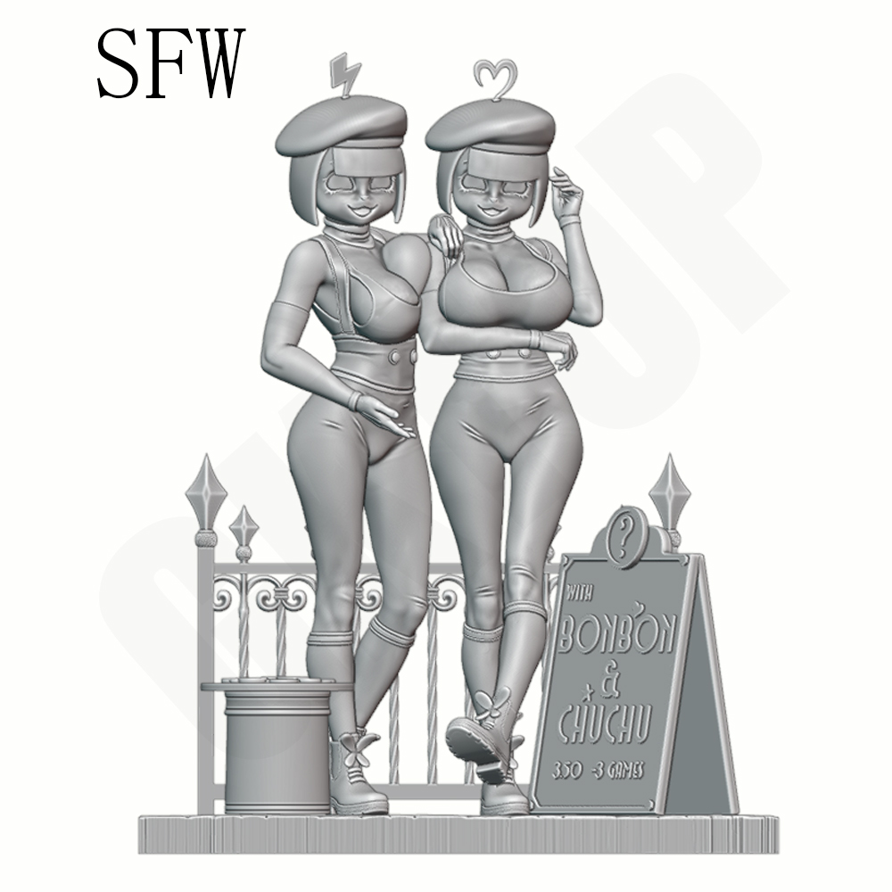 Model Kit Diorama - Twin Beauties Resin-Figurenmodellbausatz im Maßstab 1:24,
