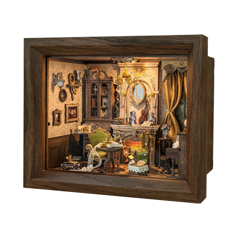 Frame Model Kit - DIY Holz-Miniaturmodellbausätze Glimmer Hall Fotorahmen Casa