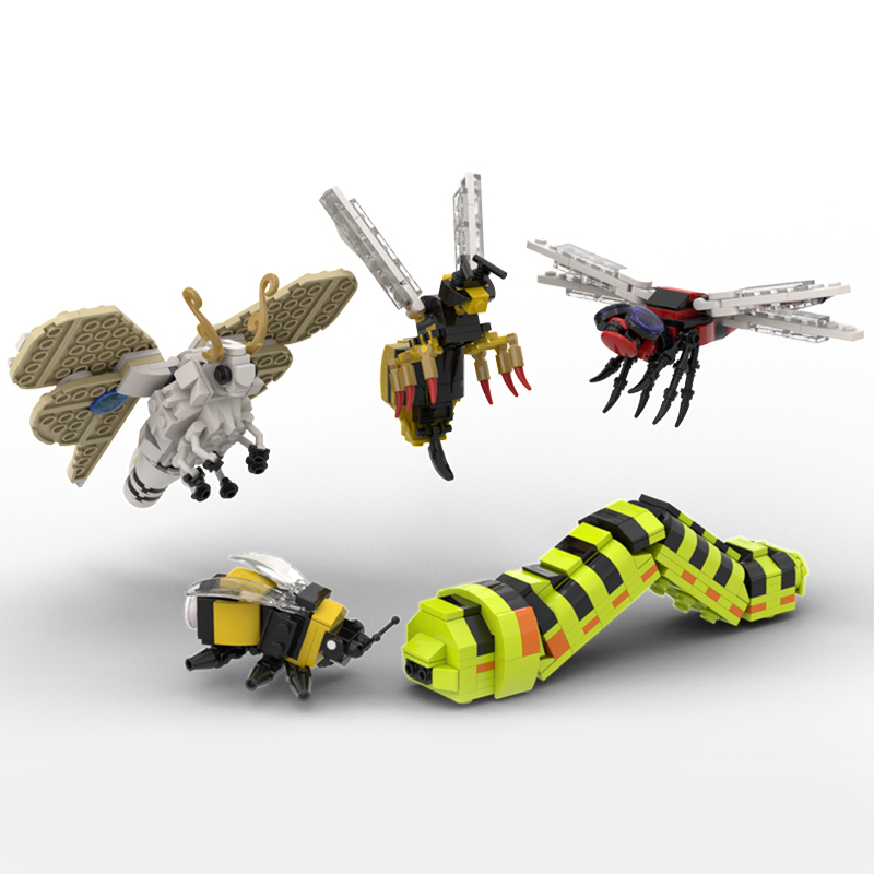 Model Kit Expert - 648-teiliges MOC Insekten-Botanik-Modell Baukasten Konstruktionsset Sammler-Display