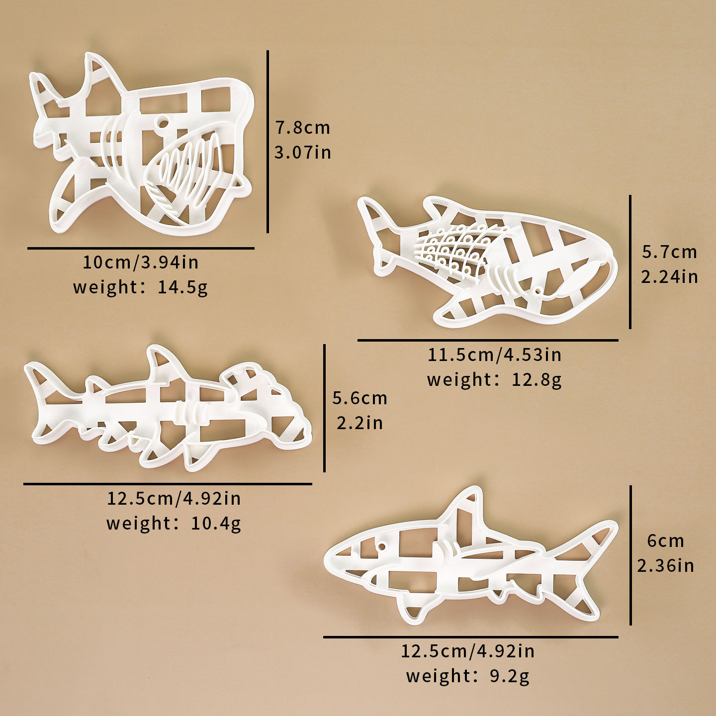 1 Stück/4 Stück Hai-Ausstecher – Model Kit Tank Bewertung und Preis