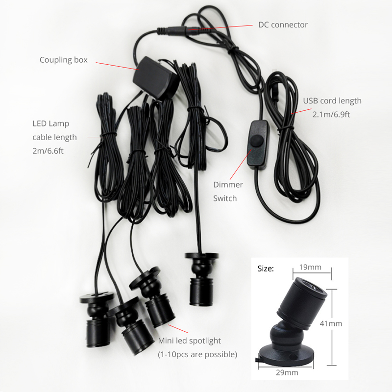 4er-Set LED-Spotleuchten, dimm – Model Kit Display Case Bewertung und Preis
