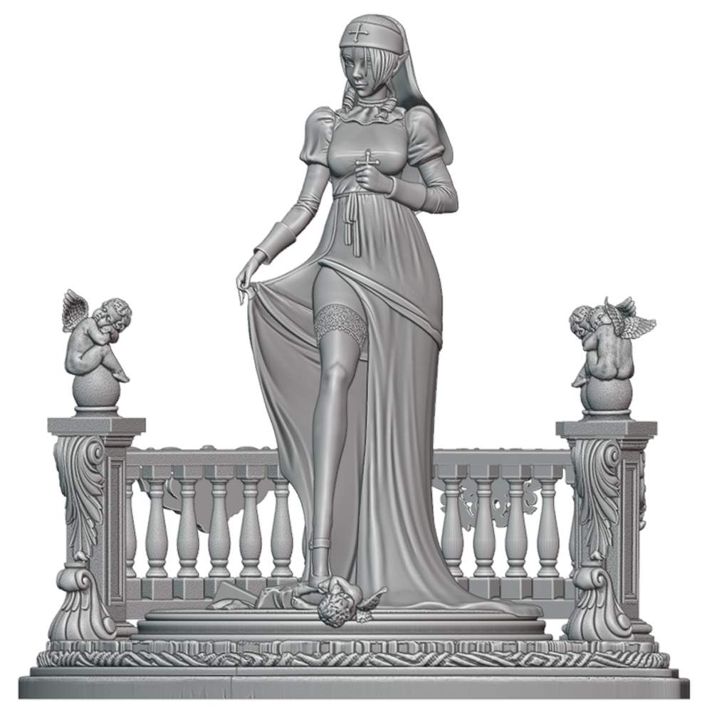 Elfen-Geistlicher-Dame mit Kre – Model Figure Base Bewertung und Preis
