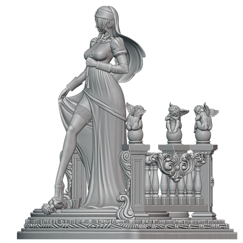 Elfen-Geistlicher-Dame mit Kre – Model Figure Base Bewertung und Preis