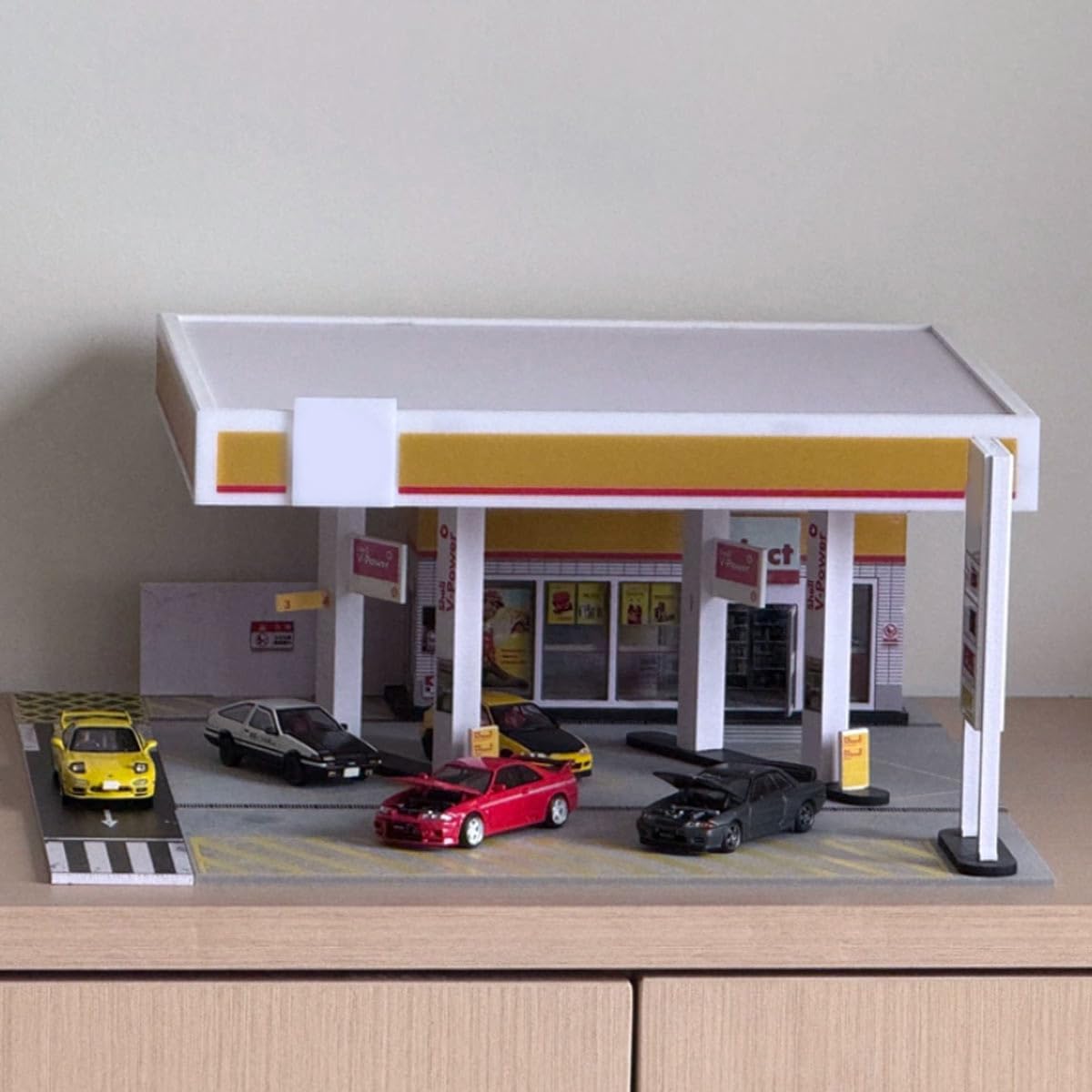 1/64 Maßstab Shell Tankstellen – Model Kit Diorama Bewertung und Preis