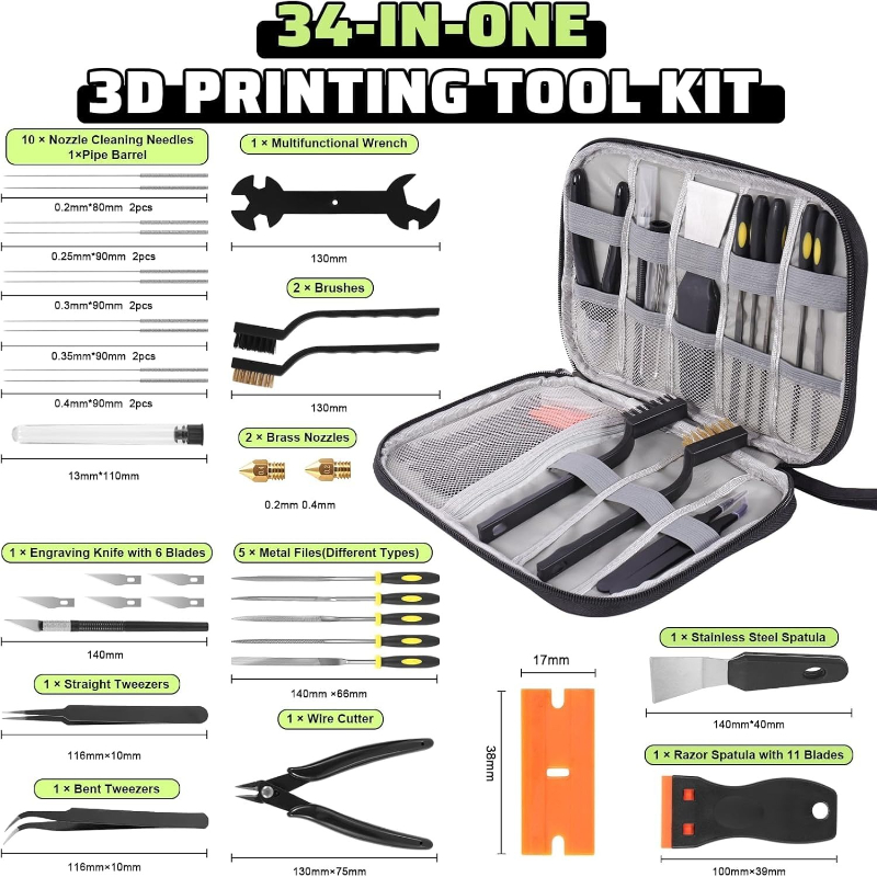 34-teiliges 3D-Drucker-Werkzeu – Model Kit Tweezers Bewertung und Preis
